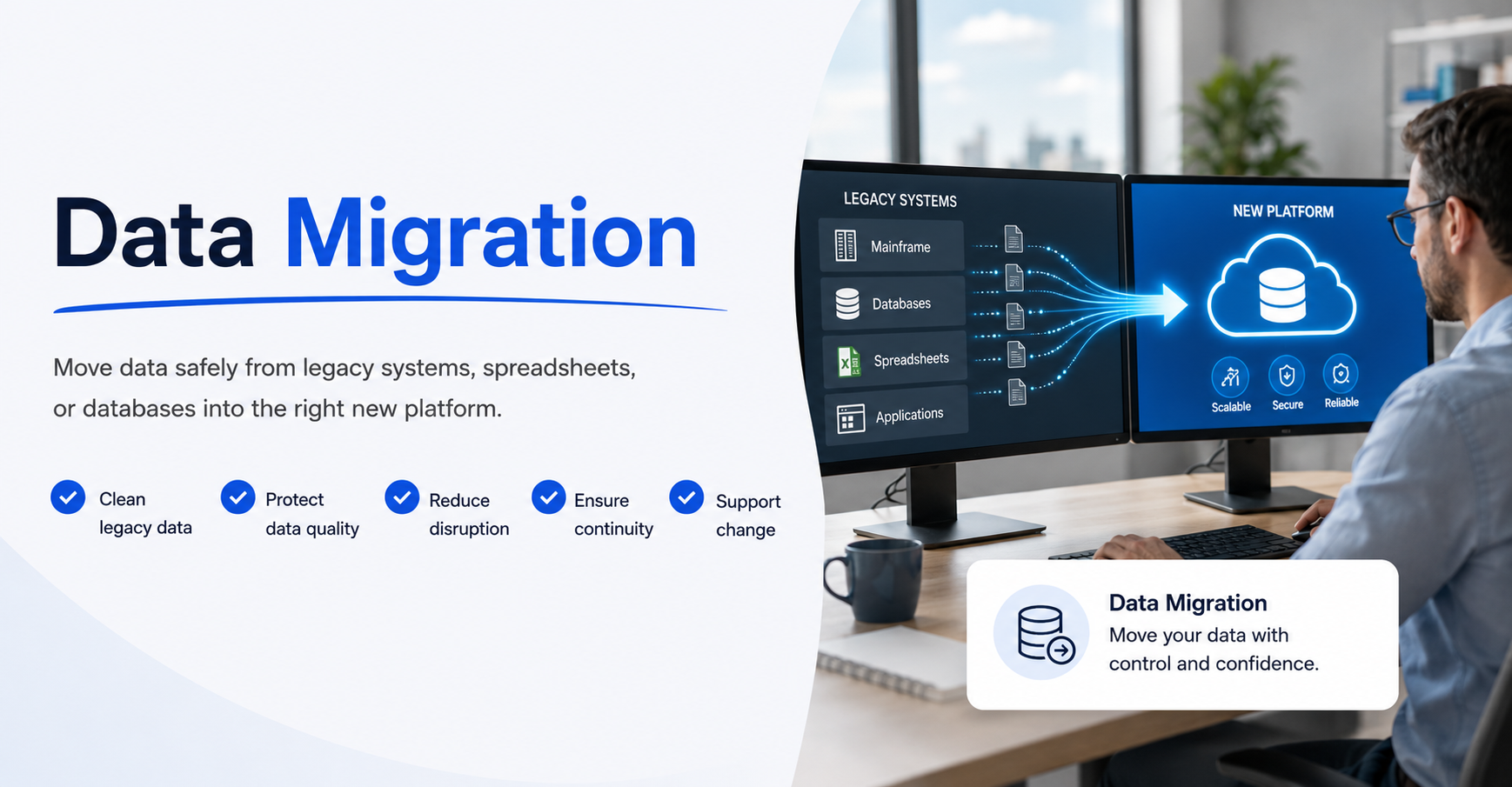 data migration, moving data, consolidating data, data in new systems